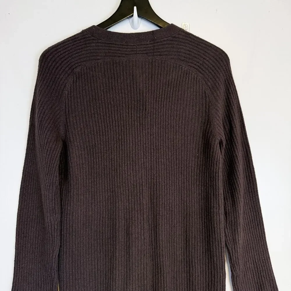 New Abercrombie & Fitch Duster Maxi Sweater Dress Rib Brown Button $120 - S